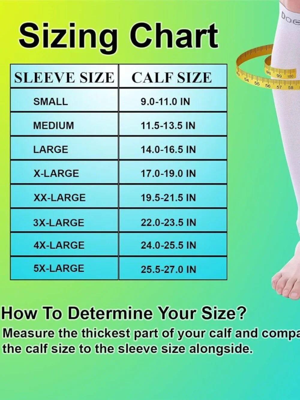 Doc Miller Compression Calf Compression Sleeve, 2 Pairs, Teal